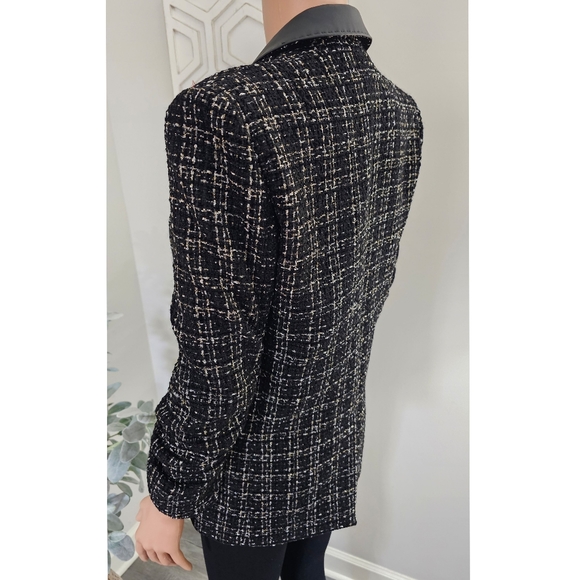 Generation Love Black Lexi Vegan Leather Combo Tweed Blazer - Picture 5 of 12